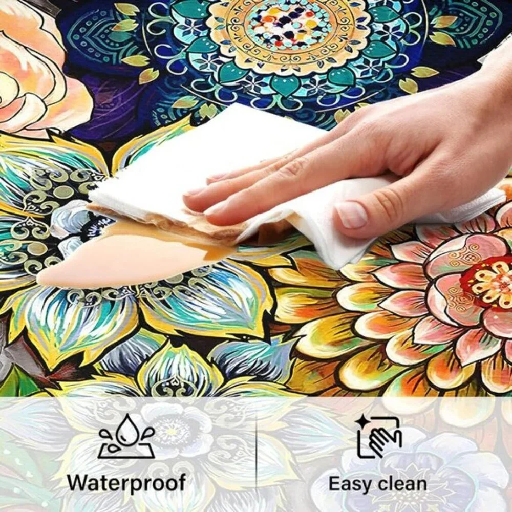 New 2PCS Floral Kitchen Rugs, Non-Slip Cushioned Anti-Fatigue Floor Mats